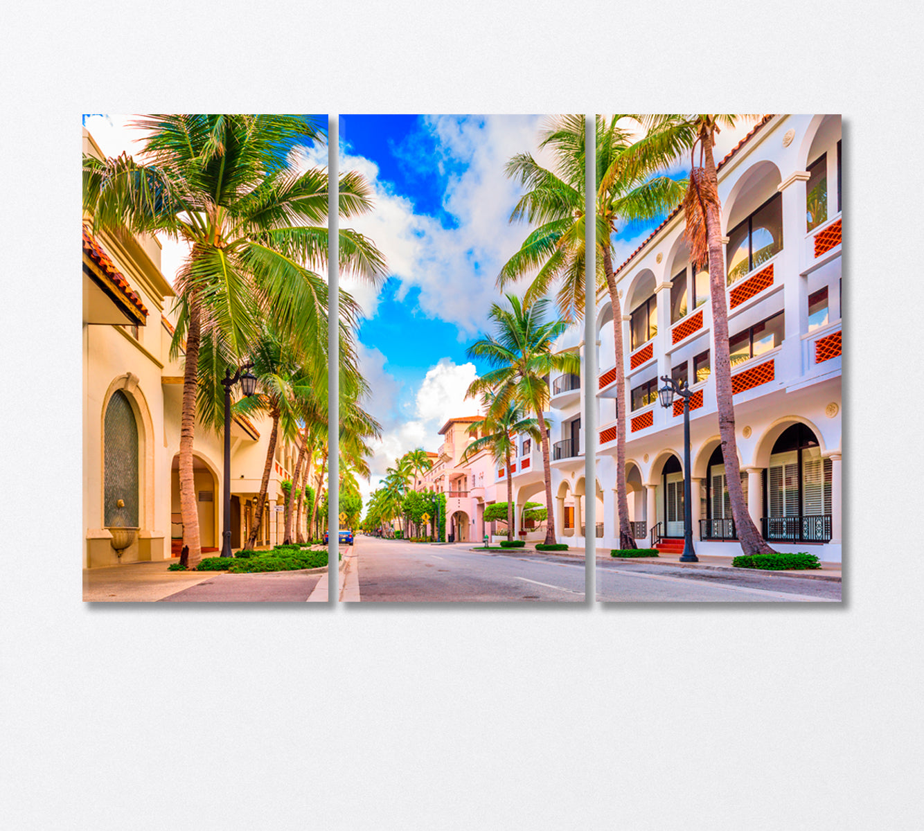 Palm Beach Florida USA Canvas Print-Canvas Print-CetArt-3 Panels-36x24 inches-CetArt