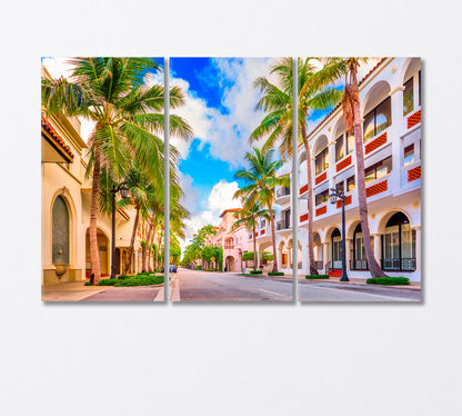 Palm Beach Florida USA Canvas Print-Canvas Print-CetArt-3 Panels-36x24 inches-CetArt
