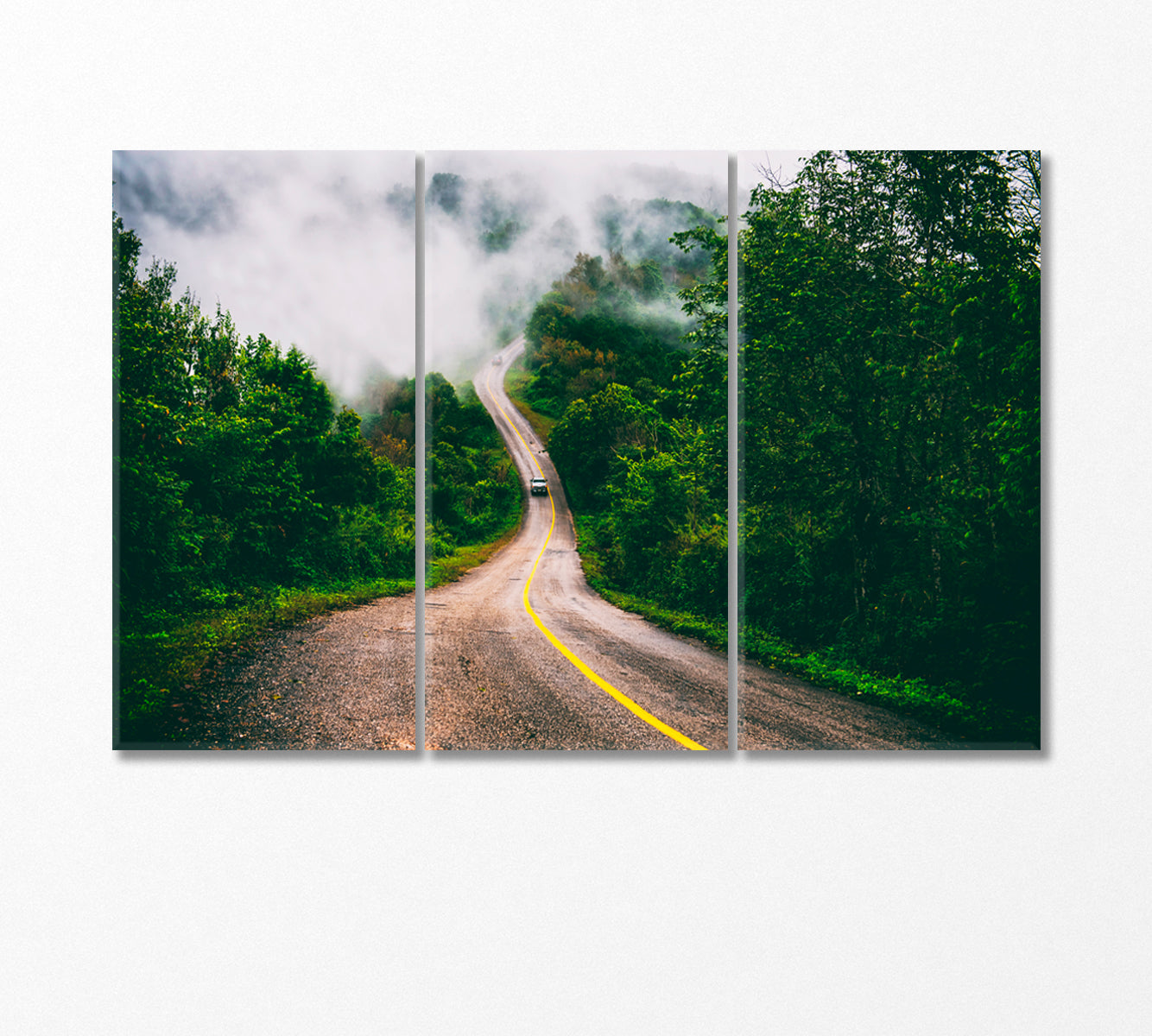 Foggy Mountain Road Canvas Print-Canvas Print-CetArt-3 Panels-36x24 inches-CetArt
