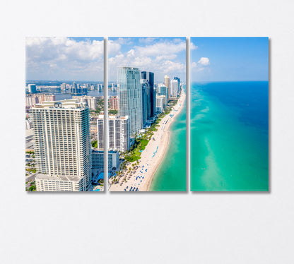 Miami Coast Canvas Print-Canvas Print-CetArt-3 Panels-36x24 inches-CetArt