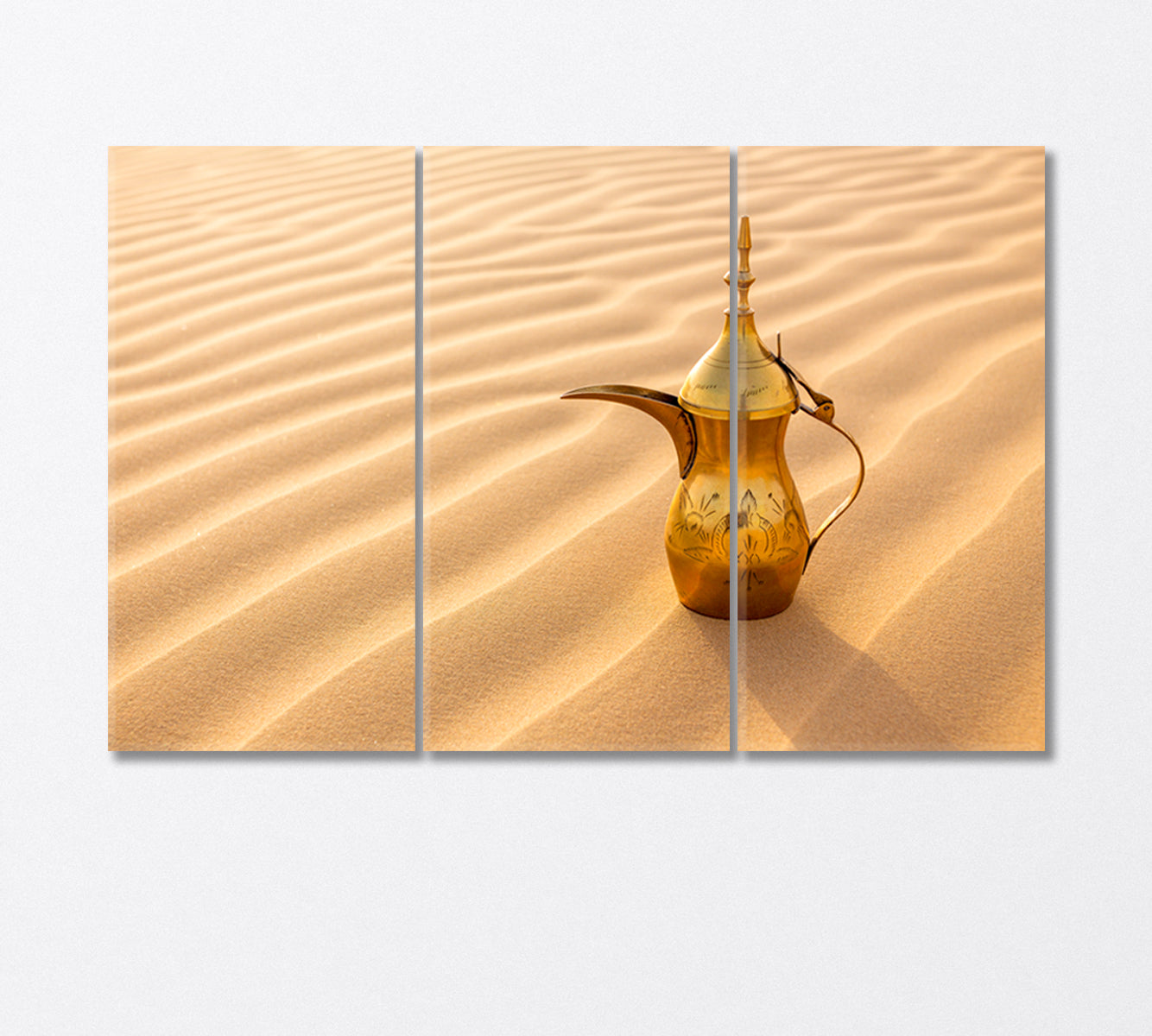 Vintage Arabic Teapot in the Desert Canvas Print-Canvas Print-CetArt-3 Panels-36x24 inches-CetArt