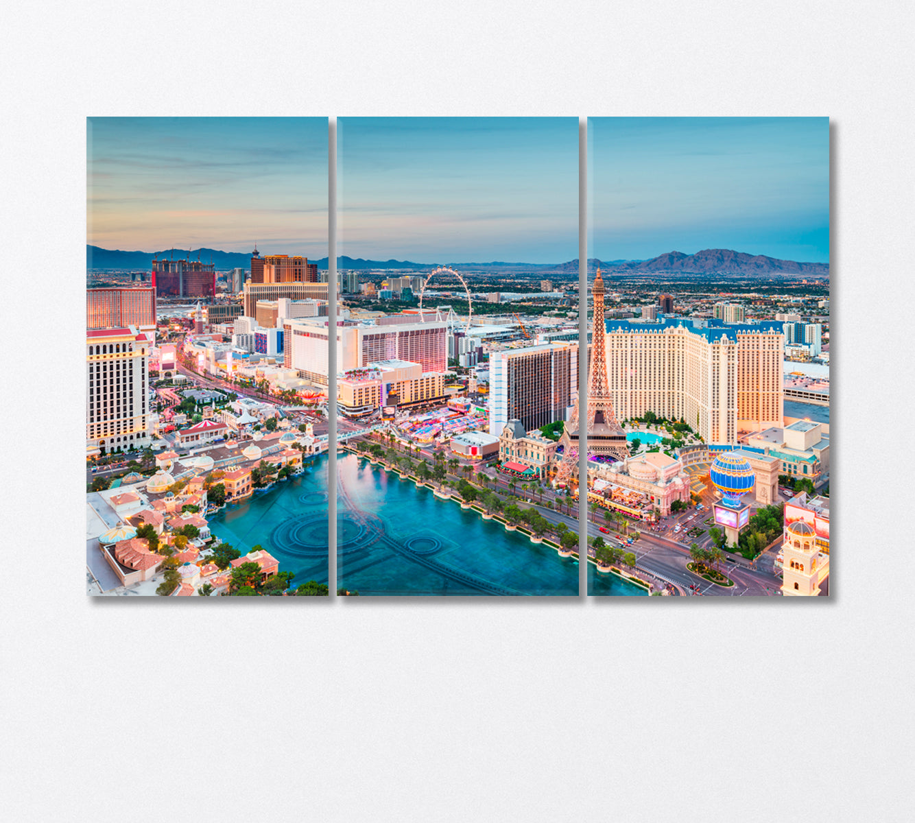 Las Vegas City Lights Nevada USA Canvas Print-Canvas Print-CetArt-3 Panels-36x24 inches-CetArt