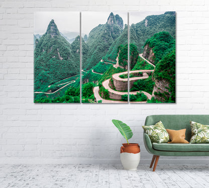 Tianmen Mountain National Park Tongtian Avenue Canvas Print-Canvas Print-CetArt-1 Panel-24x16 inches-CetArt