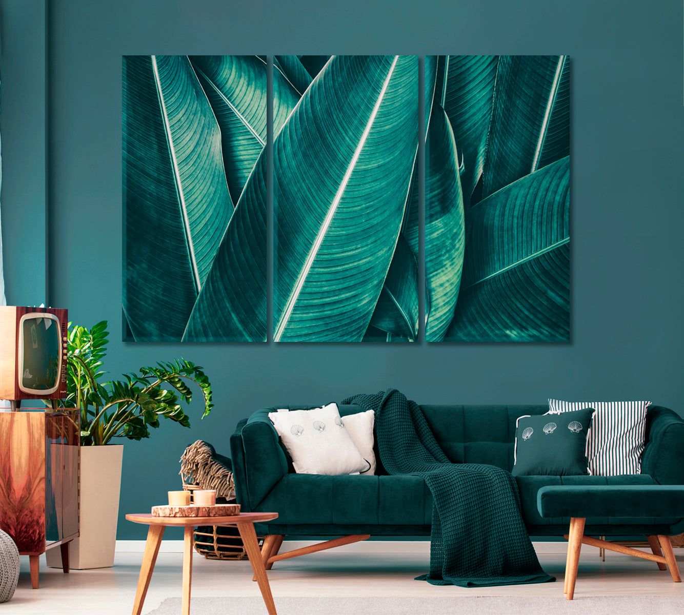 Large Tropical Leaves Canvas Print-Canvas Print-CetArt-1 Panel-24x16 inches-CetArt