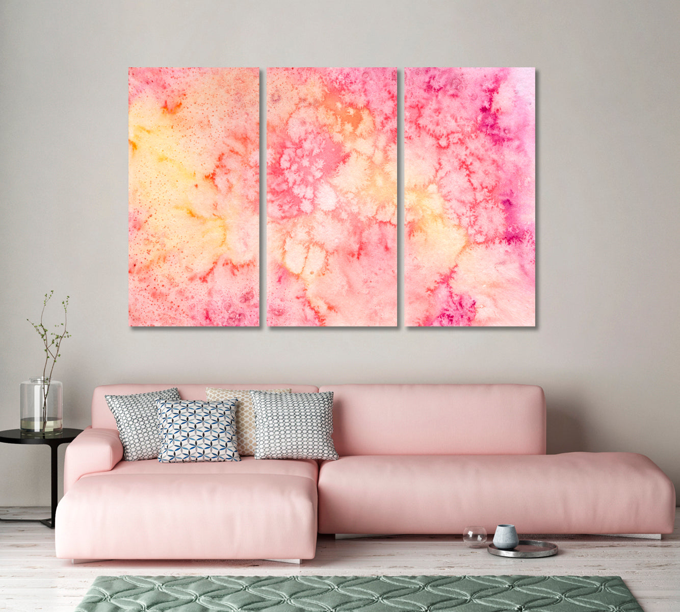 Abstract Pink Watercolor Pattern Canvas Print-Canvas Print-CetArt-1 Panel-24x16 inches-CetArt