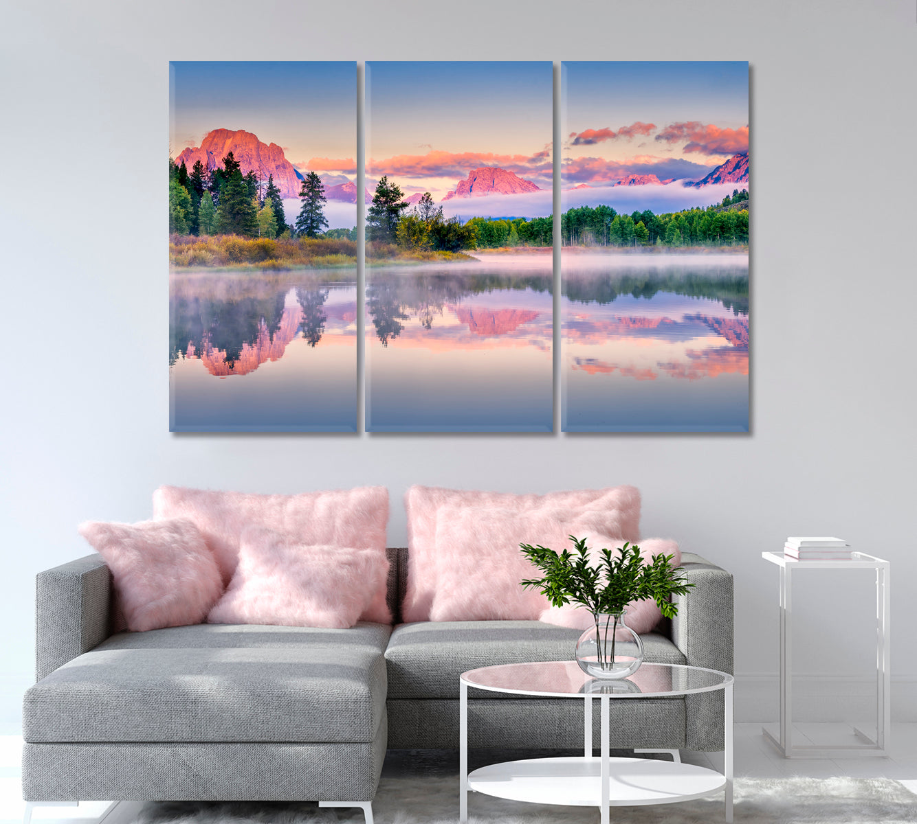 Amazing Sunrise on Snake River Grand Teton National Park Wyoming Canvas Print-Canvas Print-CetArt-1 Panel-24x16 inches-CetArt