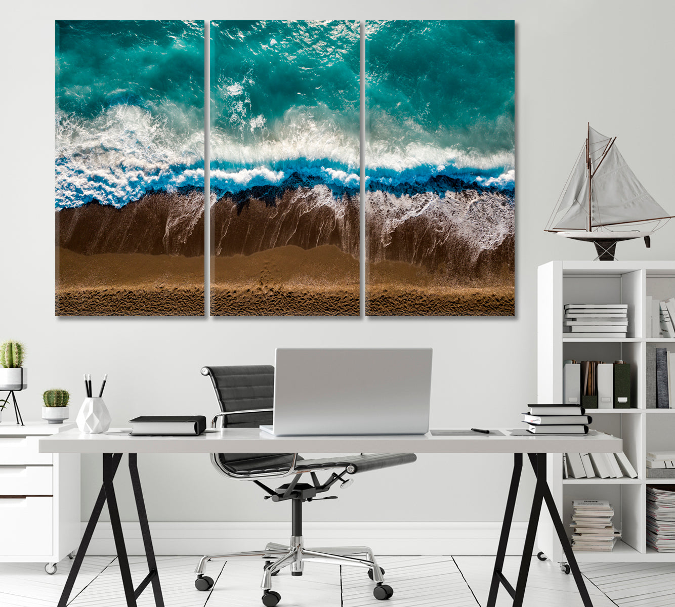 Sea Waves on Rhodes Island Greece Canvas Print-Canvas Print-CetArt-1 Panel-24x16 inches-CetArt