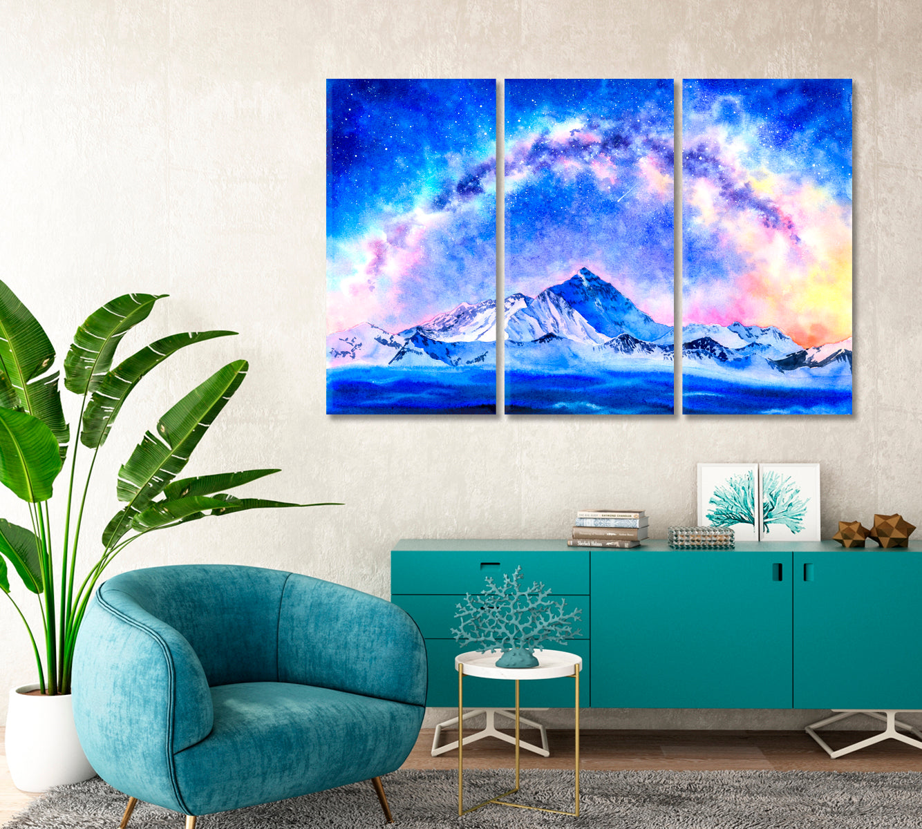 Mount Everest With Milky Way Canvas Print-Canvas Print-CetArt-1 Panel-24x16 inches-CetArt