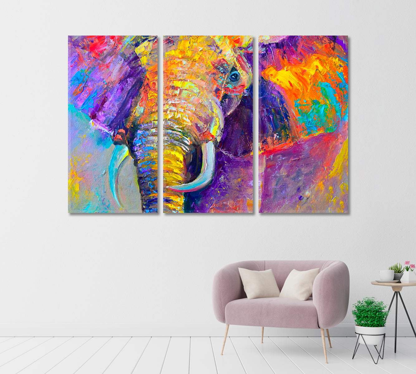 Abstract Colorful Elephant Canvas Print-Canvas Print-CetArt-1 Panel-24x16 inches-CetArt