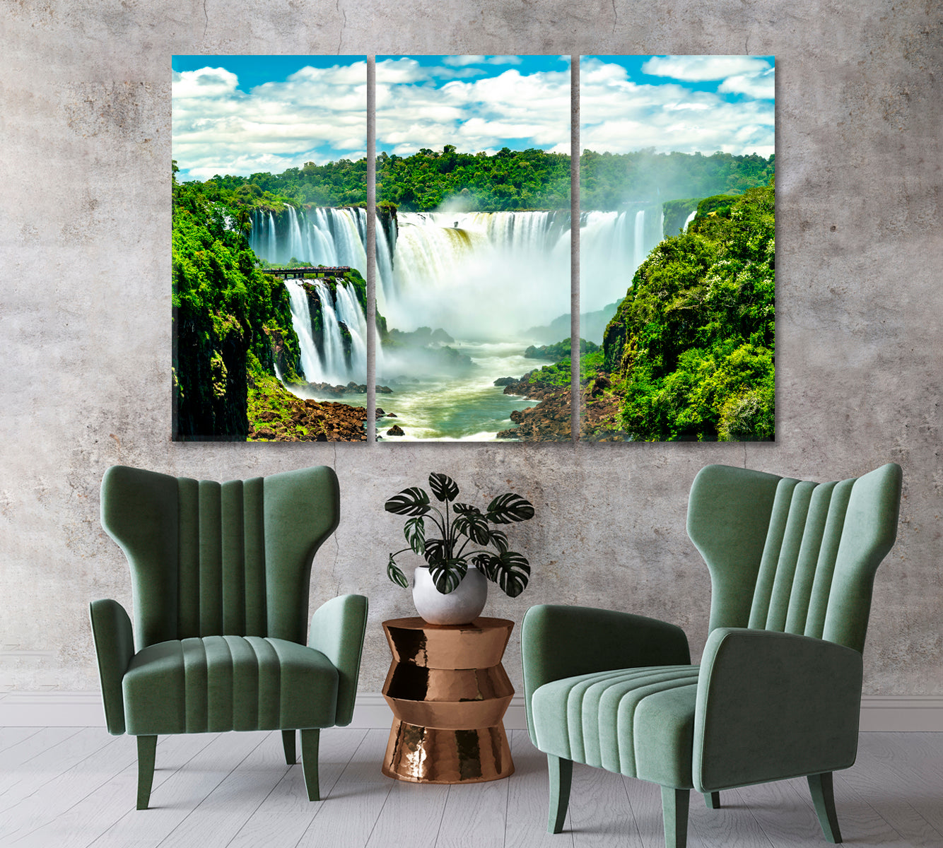 Iguazu Falls in Tropical Rainforest Argentina Canvas Print-Canvas Print-CetArt-1 Panel-24x16 inches-CetArt