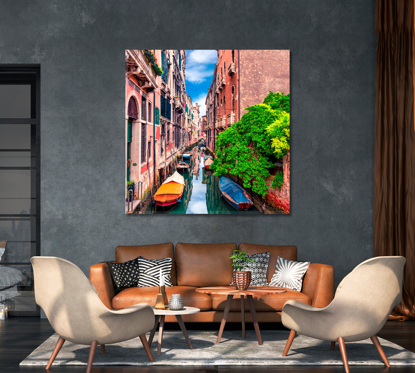 Colorful Houses in Burano Venice Italy Canvas Print-Canvas Print-CetArt-1 panel-12x12 inches-CetArt