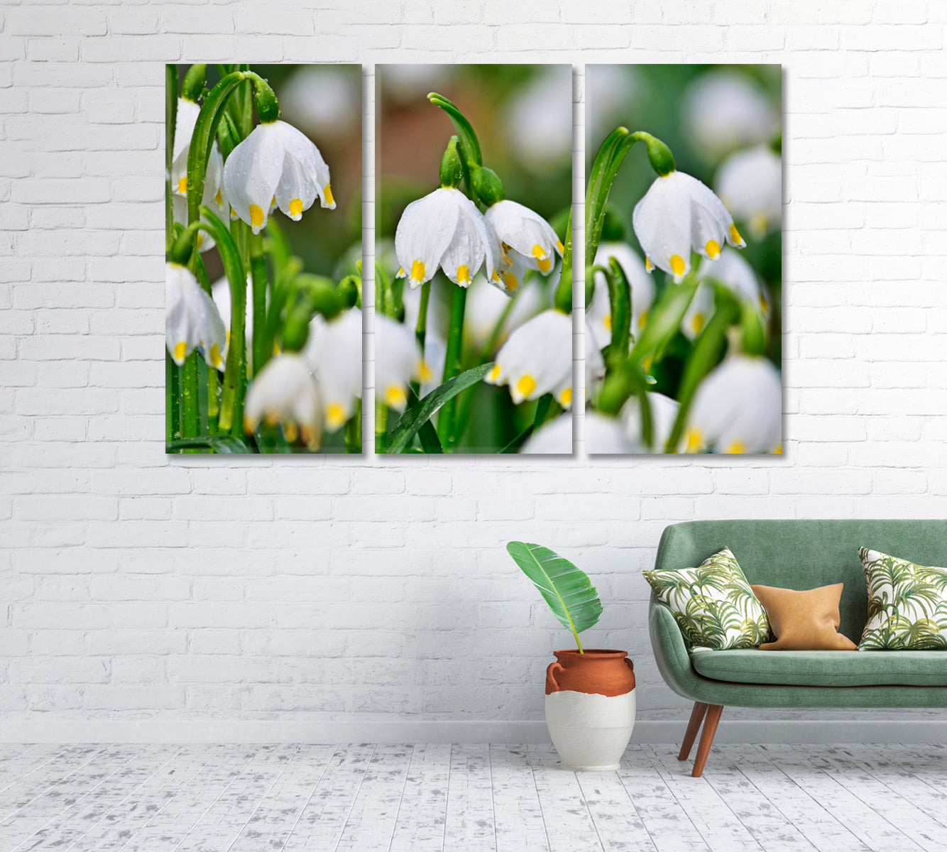 Snowdrops Flowers Canvas Print-Canvas Print-CetArt-1 Panel-24x16 inches-CetArt