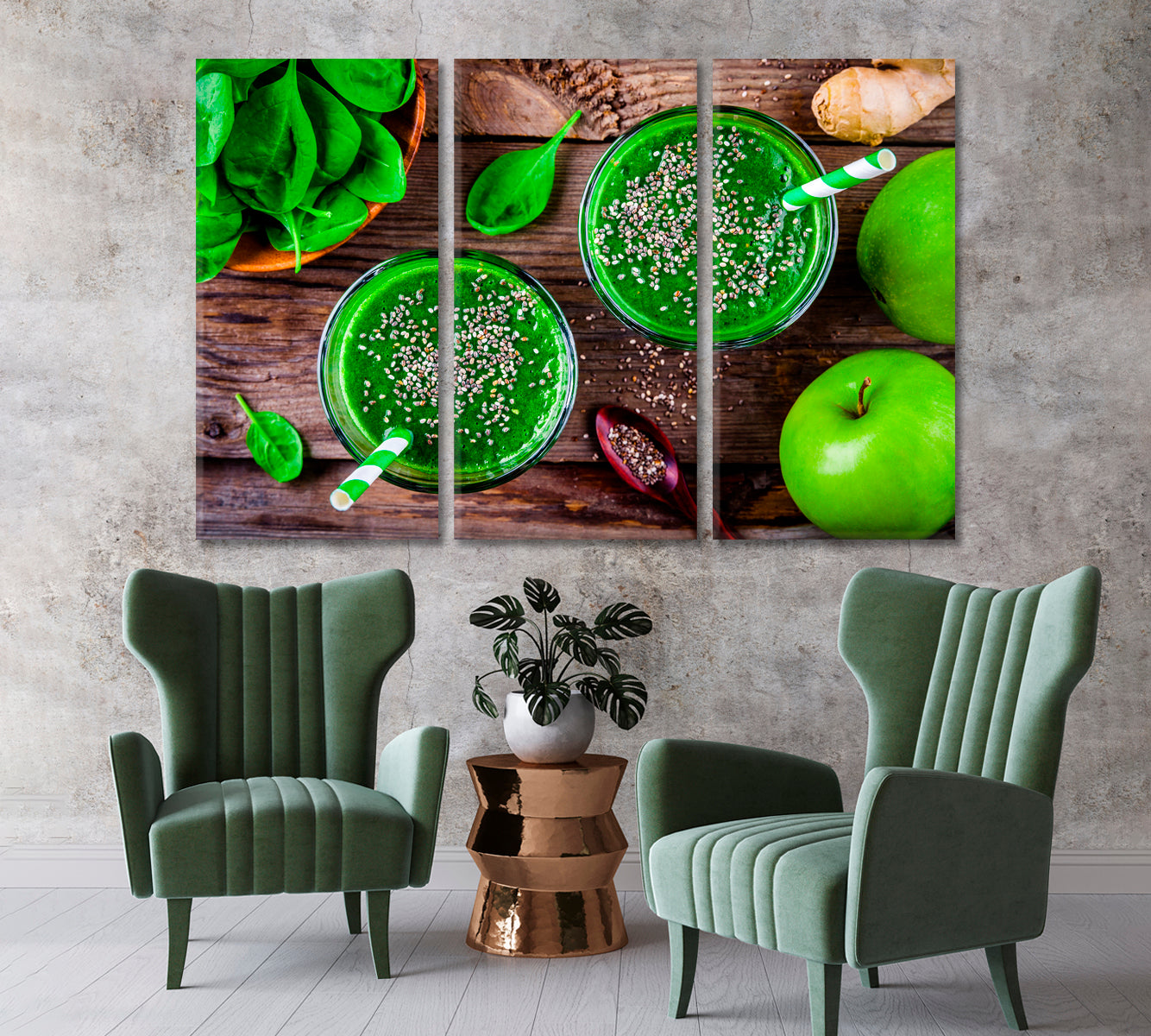 Spinach and Apple Cocktail Canvas Print-Canvas Print-CetArt-1 Panel-24x16 inches-CetArt