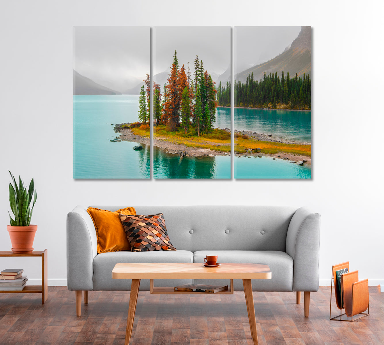 Maligne Lake Spirit Island Alberta Canvas Print-Canvas Print-CetArt-1 Panel-24x16 inches-CetArt