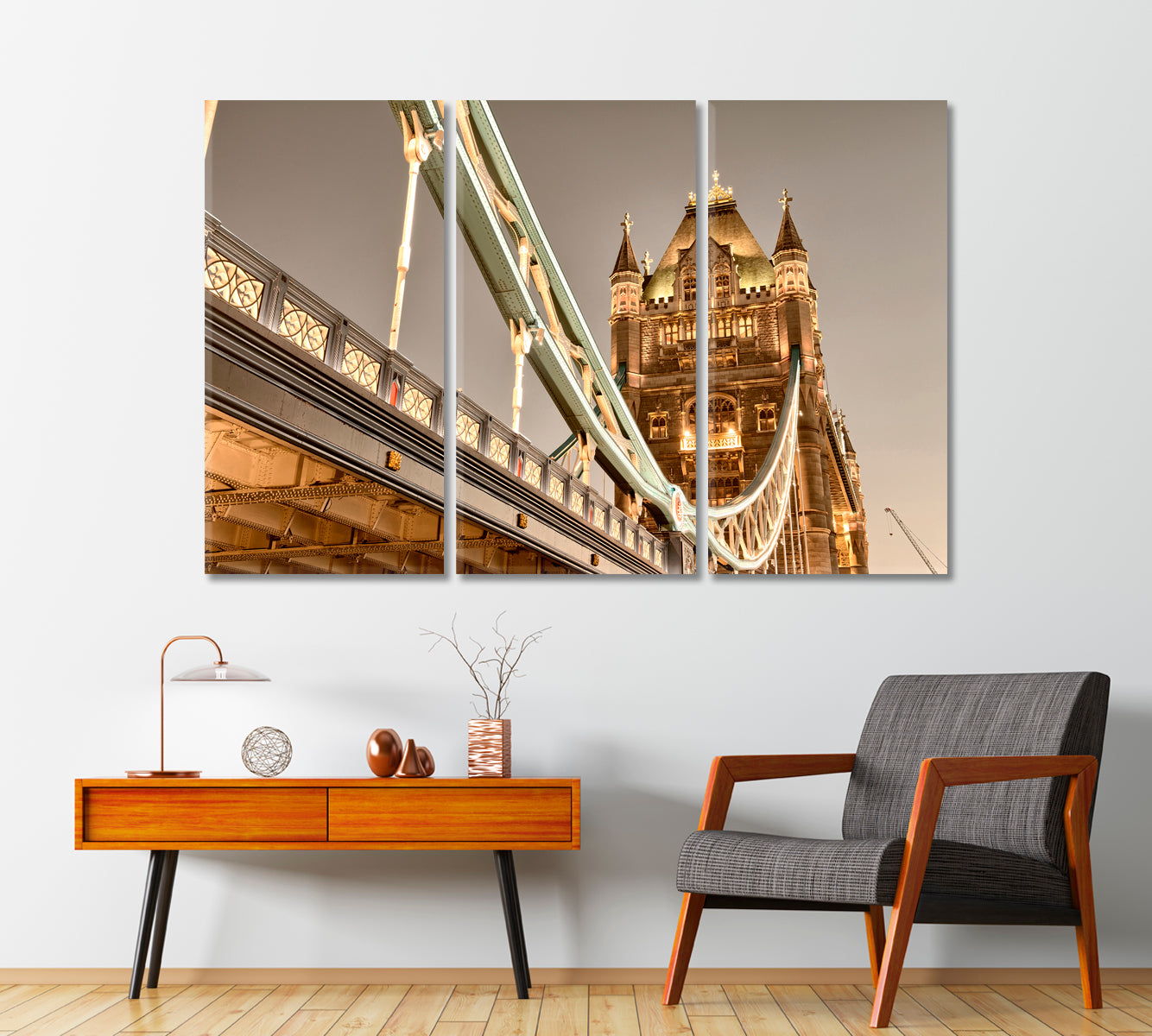 Famous Tower Bridge in Evening London Canvas Print-Canvas Print-CetArt-1 Panel-24x16 inches-CetArt