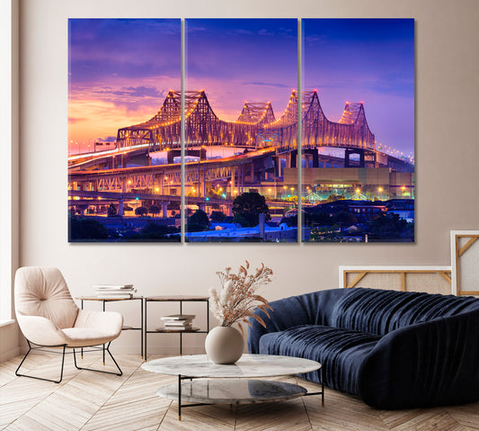Greater New Orleans Bridge Canvas Print-Canvas Print-CetArt-1 Panel-24x16 inches-CetArt
