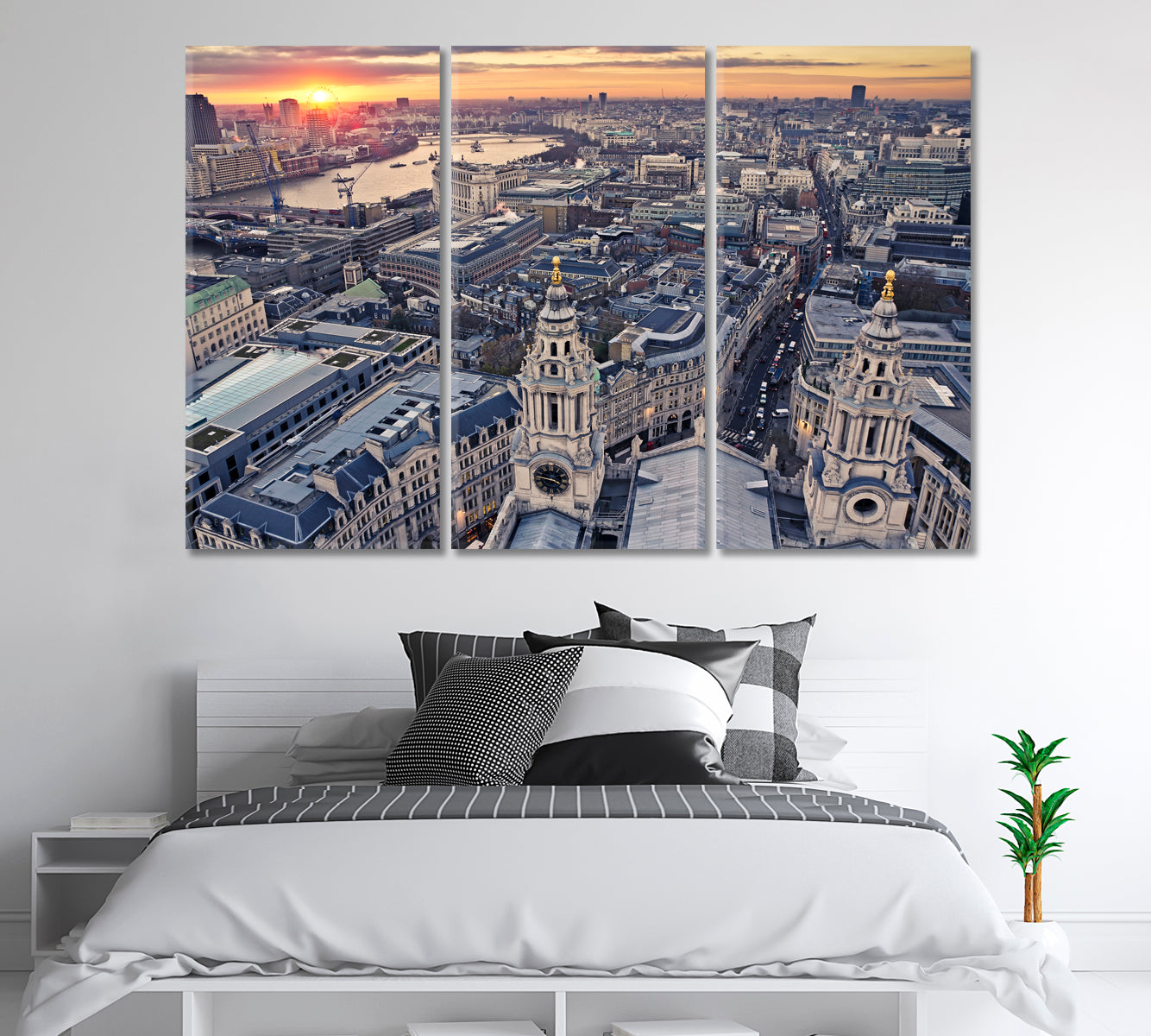 London at Dusk View of St Paul's Cathedral Canvas Print-Canvas Print-CetArt-1 Panel-24x16 inches-CetArt