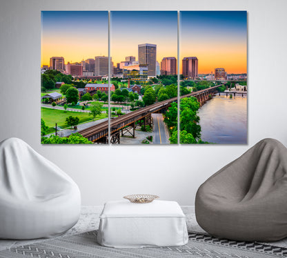 Skyscrapers of Richmond Virginia USA Canvas Print-Canvas Print-CetArt-1 Panel-24x16 inches-CetArt