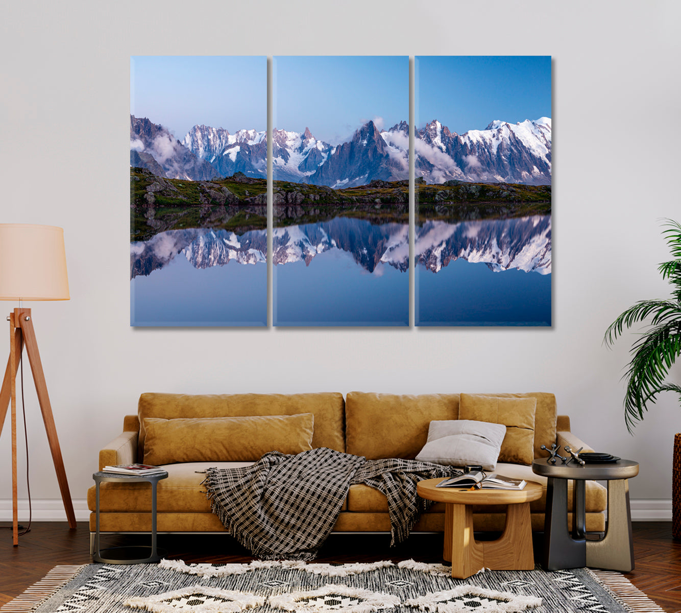 Mont Blanc Reflection in Lac Blanc Lake Chamonix France Canvas Print-Canvas Print-CetArt-1 Panel-24x16 inches-CetArt