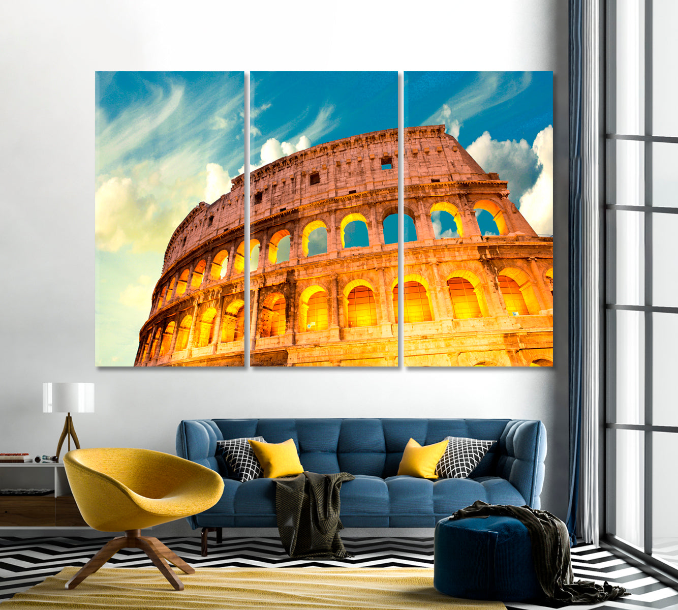 Cloudless Sky over Coliseum Rome Canvas Print-Canvas Print-CetArt-1 Panel-24x16 inches-CetArt