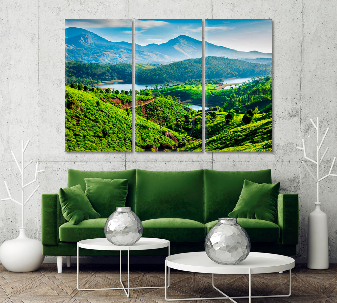 India Tea Plantations Canvas Print-Canvas Print-CetArt-1 Panel-24x16 inches-CetArt