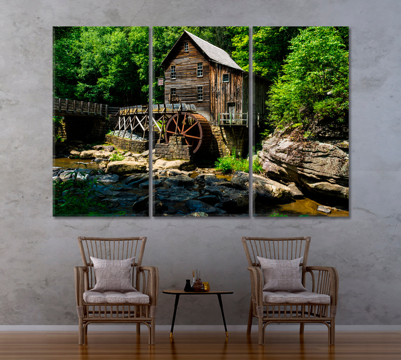 Glade Creek Grist Mill in Babcock State Park USA Canvas Print-Canvas Print-CetArt-1 Panel-24x16 inches-CetArt