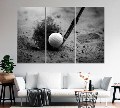 Hitting Down on the Golf Ball Canvas Print-Canvas Print-CetArt-1 Panel-24x16 inches-CetArt