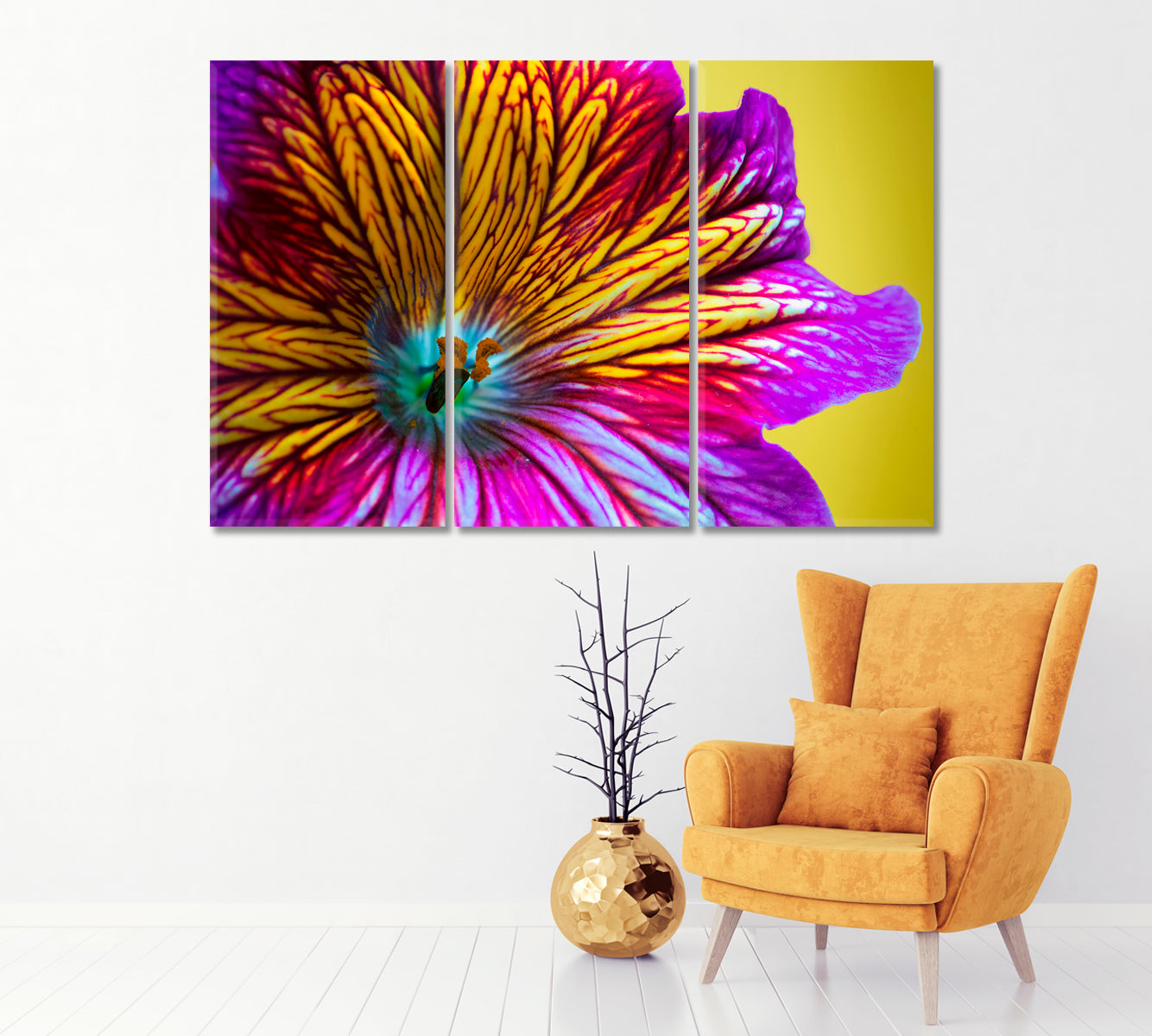 Purple and Yellow Flower Canvas Print-Canvas Print-CetArt-1 Panel-24x16 inches-CetArt