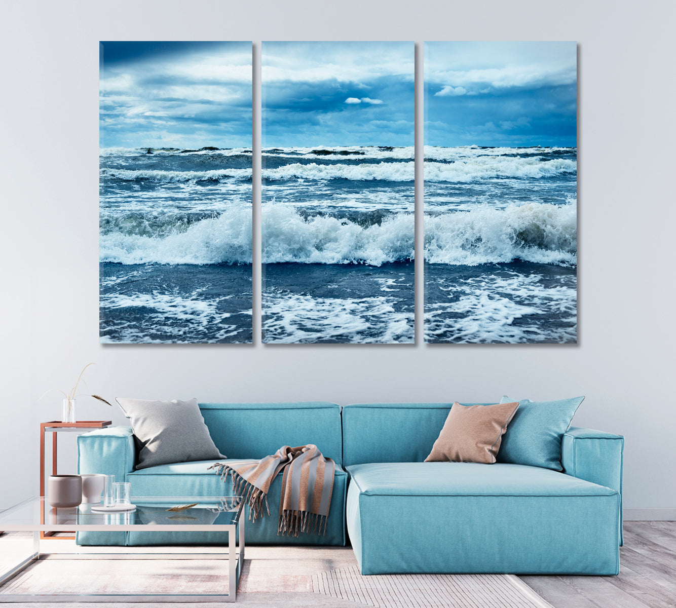 Sea Storm Under Dramatic Sunset Canvas Print-Canvas Print-CetArt-1 Panel-24x16 inches-CetArt
