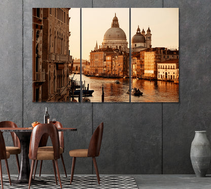 Church Santa Maria della Salute and Grand Canal Venice Italy Canvas Print-Canvas Print-CetArt-1 Panel-24x16 inches-CetArt