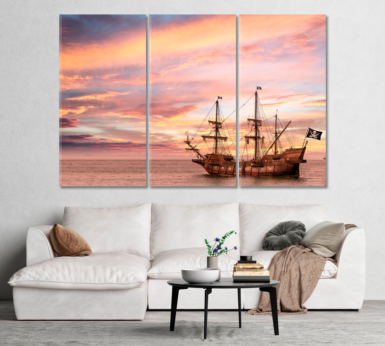 Vintage Pirate Ship Canvas Print-Canvas Print-CetArt-1 Panel-24x16 inches-CetArt