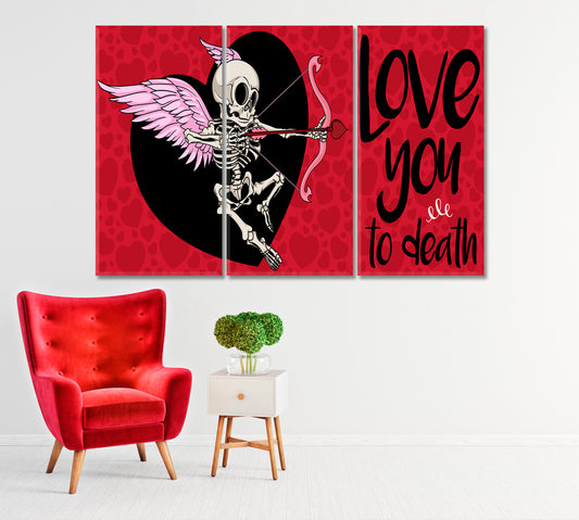 Valentine's Day Art Skeleton Cupid Canvas Print-Canvas Print-CetArt-1 Panel-24x16 inches-CetArt