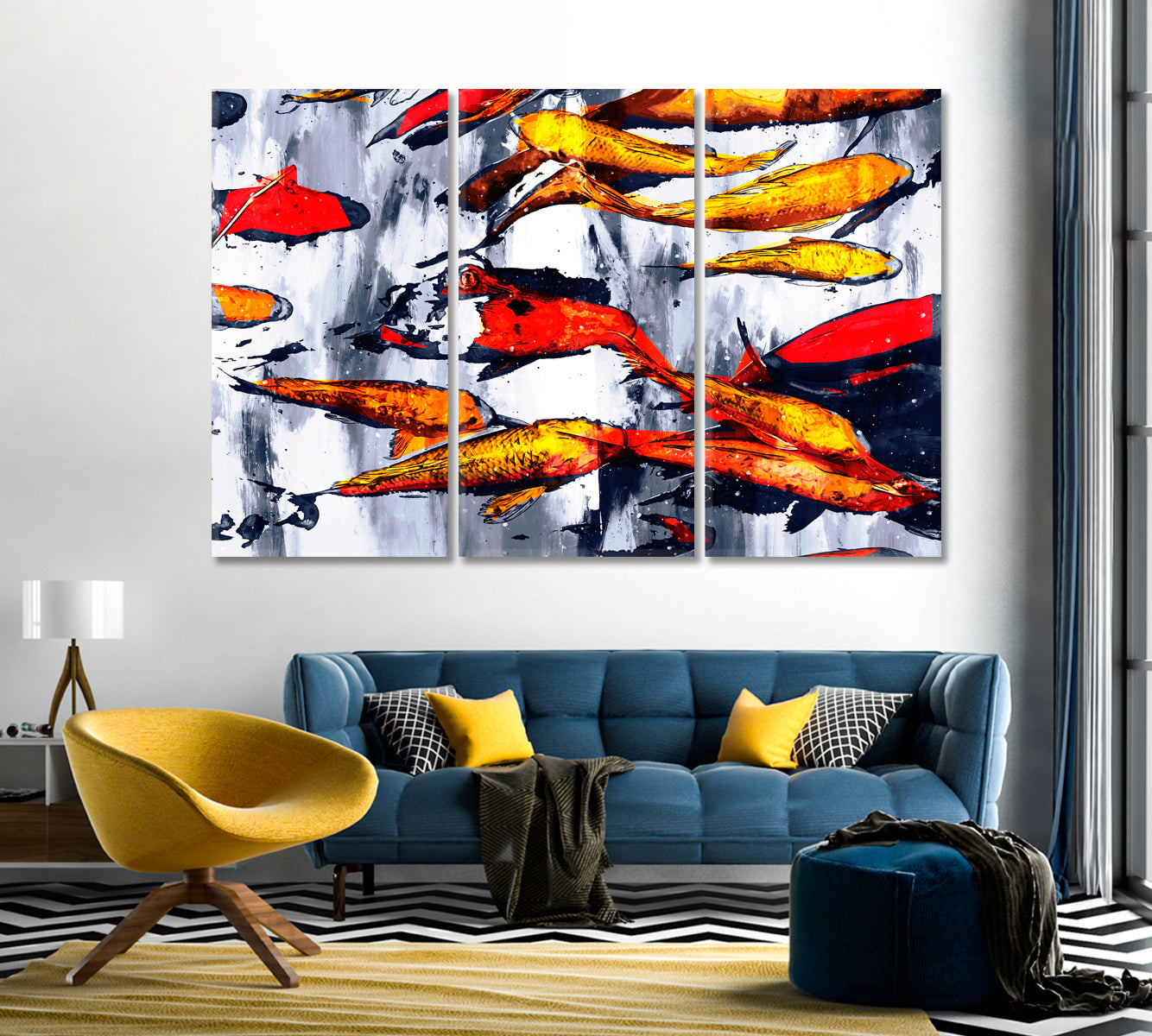 Abstract Carp Fish Canvas Print-Canvas Print-CetArt-1 Panel-24x16 inches-CetArt