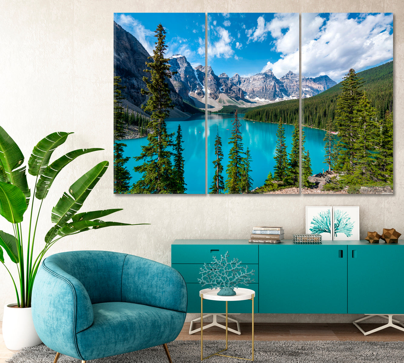 Moraine Lake During Summer in Banff National Park Canada Canvas Print-Canvas Print-CetArt-1 Panel-24x16 inches-CetArt