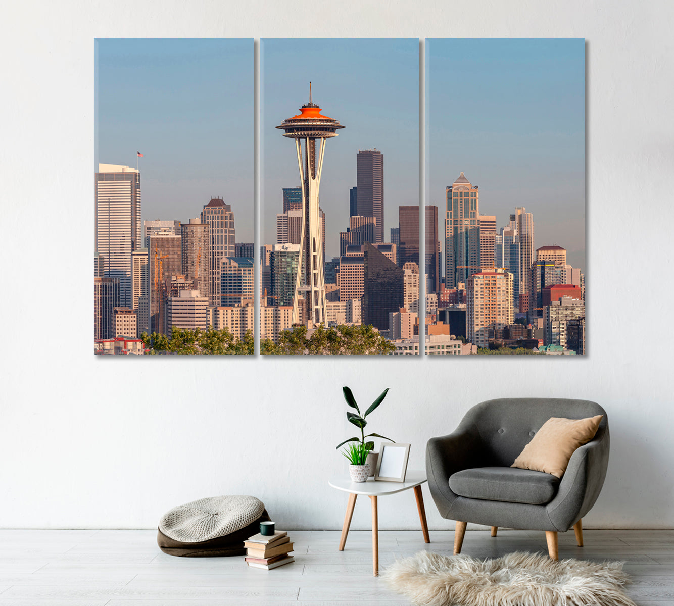 Seattle Skyline Panorama at Sunset Washington USA Canvas Print-Canvas Print-CetArt-1 Panel-24x16 inches-CetArt