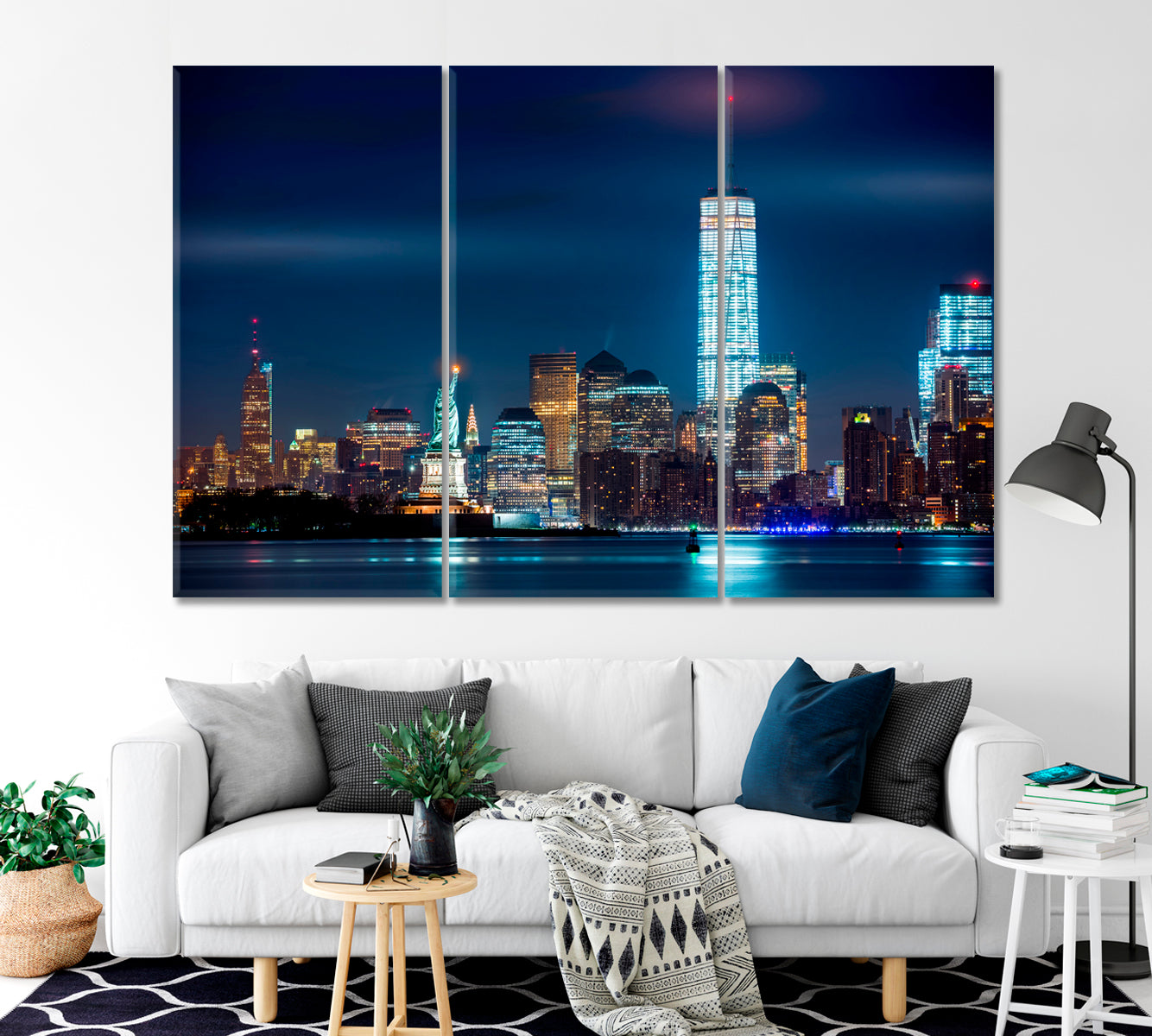 Statue Liberty Freedom Tower Empire State New York Canvas Print-Canvas Print-CetArt-1 Panel-24x16 inches-CetArt