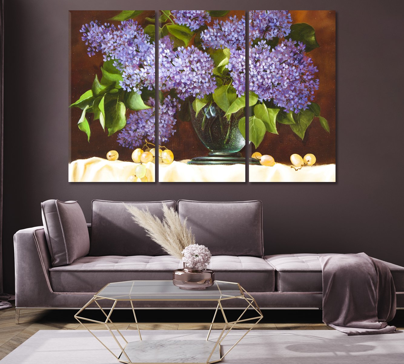 Still Life Lilac Flowers Canvas Print-Canvas Print-CetArt-1 Panel-24x16 inches-CetArt
