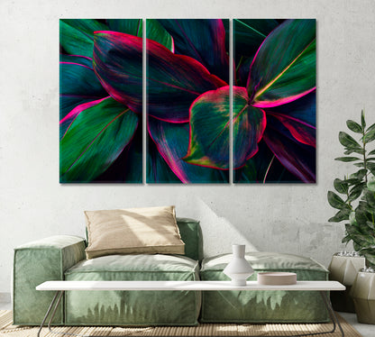 Green Tropical Leaves Canvas Print-Canvas Print-CetArt-1 Panel-24x16 inches-CetArt