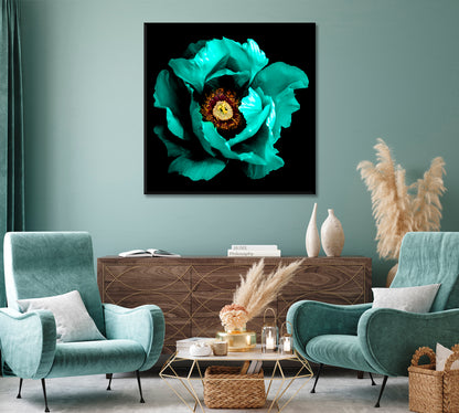 Green Peony Flower Canvas Print-Canvas Print-CetArt-1 panel-12x12 inches-CetArt