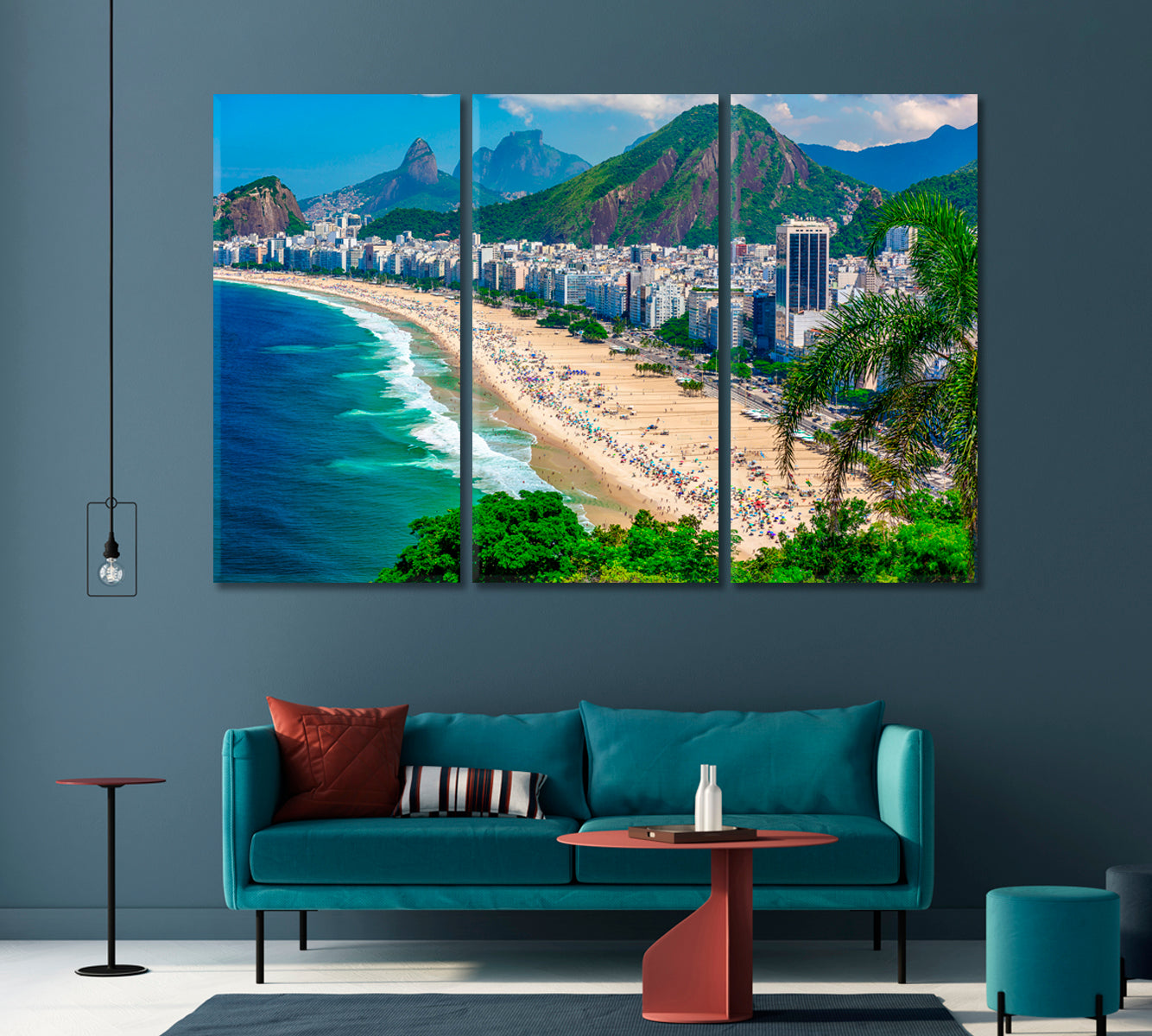 Copacabana Beach in Rio De Janeiro Brazil Canvas Print-Canvas Print-CetArt-1 Panel-24x16 inches-CetArt