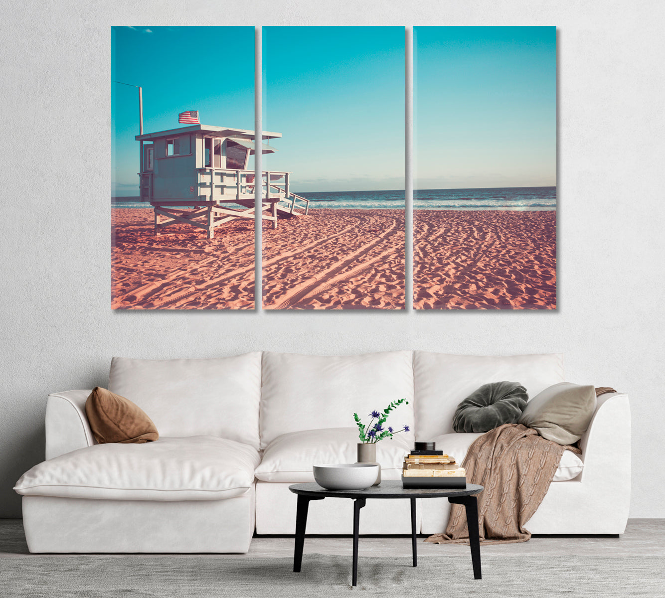 Lifeguard Tower Santa Monica California USA Canvas Print-Canvas Print-CetArt-1 Panel-24x16 inches-CetArt