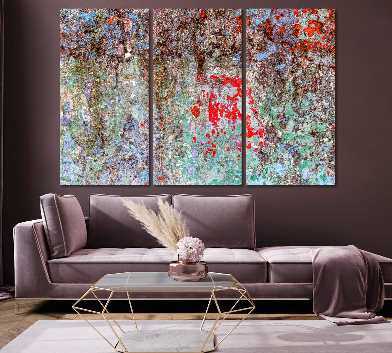Abstract Cracked Wall Effect Canvas Print-Canvas Print-CetArt-1 Panel-24x16 inches-CetArt