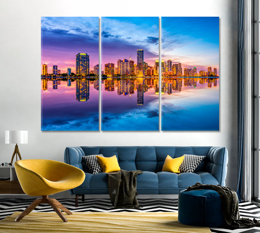 Downtown Miami United States Canvas Print-Canvas Print-CetArt-1 Panel-24x16 inches-CetArt