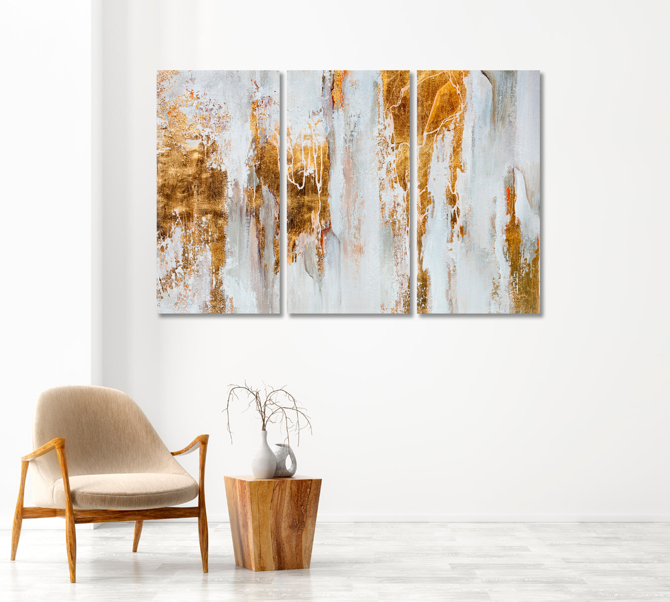Luxury Abstract Flowing Paint Oriental Style Canvas Print-Canvas Print-CetArt-1 Panel-24x16 inches-CetArt