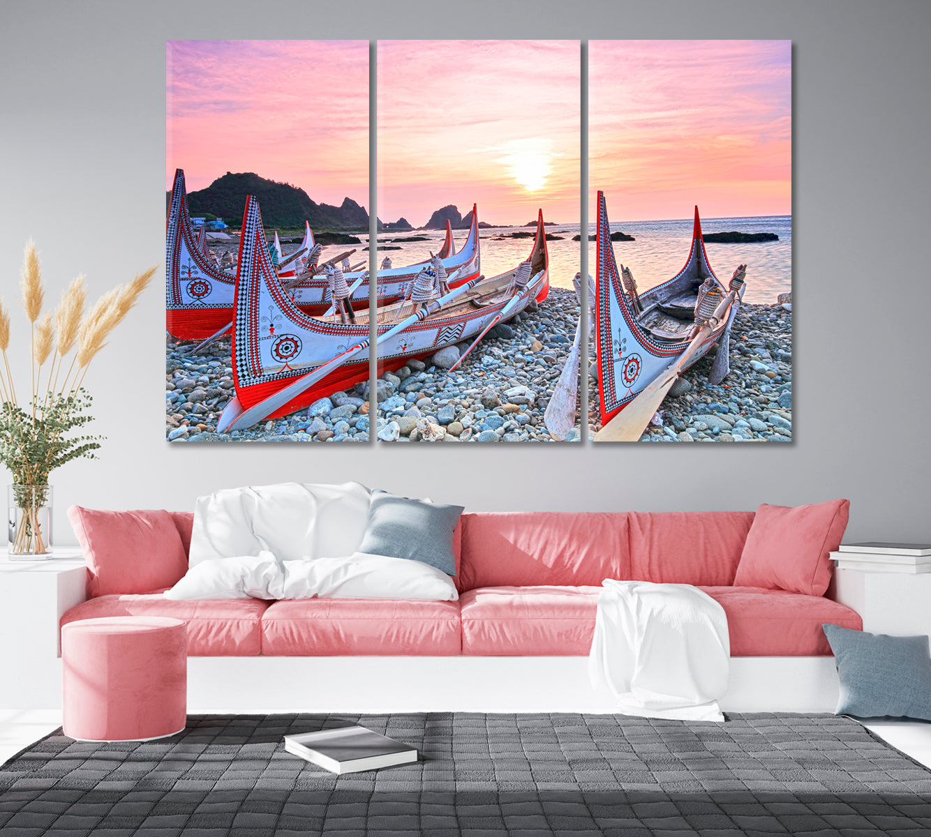 Canoe on the Sea Coast Thailand Canvas Print-Canvas Print-CetArt-1 Panel-24x16 inches-CetArt