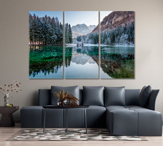 Plansarsko Jezero in Winter Slovenia Canvas Print-Canvas Print-CetArt-1 Panel-24x16 inches-CetArt