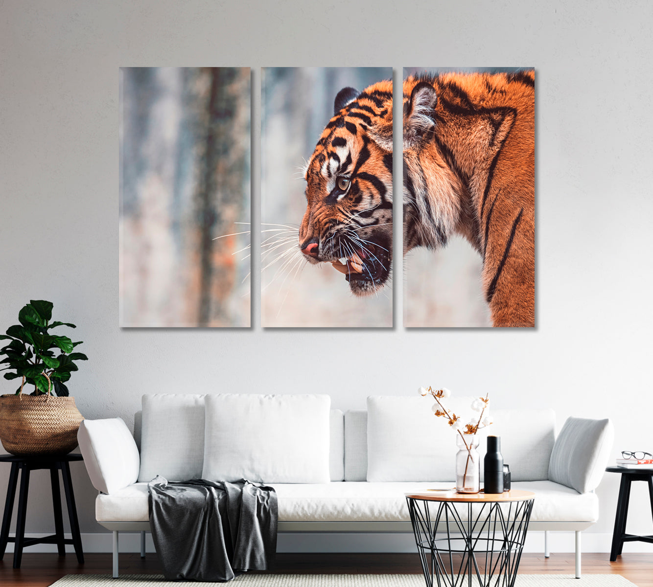 Angry Sumatran Tiger Canvas Print-Canvas Print-CetArt-1 Panel-24x16 inches-CetArt