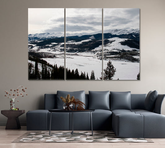 Snow Covered Mountains Colorado USA Canvas Print-Canvas Print-CetArt-3 Panels-36x24 inches-CetArt