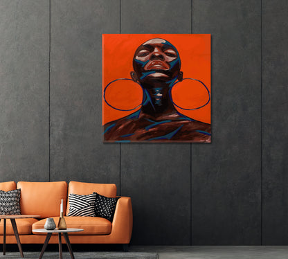 Abstract Portrait of African Woman Canvas Print-Canvas Print-CetArt-1 panel-12x12 inches-CetArt