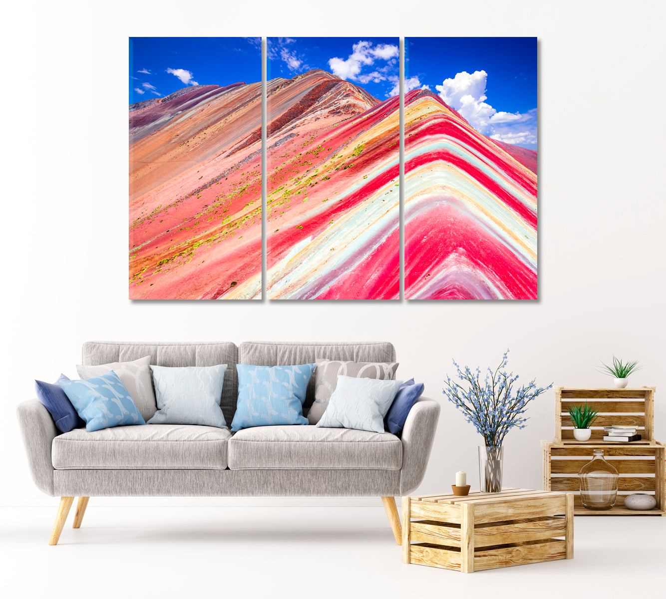 Vinicunca Rainbow Mountain Peru Canvas Print-Canvas Print-CetArt-1 Panel-24x16 inches-CetArt